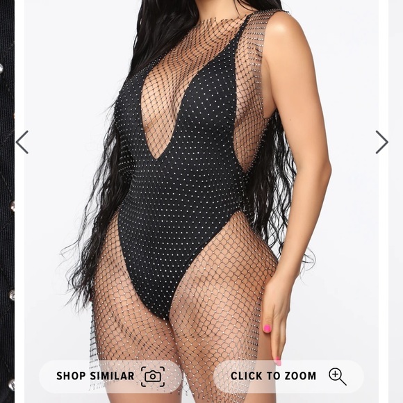 Riding Waves Mesh Rhinestone Cover Up Dress - Picture 3 of 4